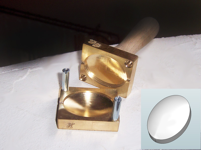 bead press "medaillon 3D oval L (deep arched) "